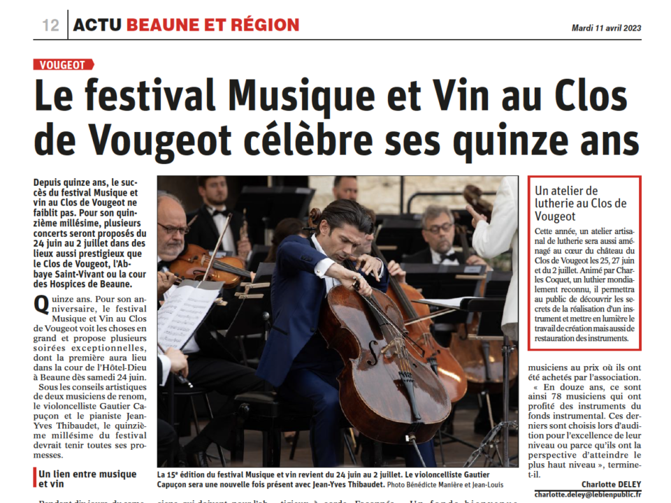Musique et Vin – Festival de musique, Clos Vougeot